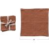 imageCreative CoOp 10 Inches Square Stonewashed Linen Cocktail Party and Kitchen Use Rust Color Set of 4 Napkin Orange