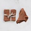 imageCreative CoOp 10 Inches Square Stonewashed Linen Cocktail Party and Kitchen Use Rust Color Set of 4 Napkin Orange