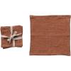 imageCreative CoOp 10 Inches Square Stonewashed Linen Cocktail Party and Kitchen Use Rust Color Set of 4 Napkin Orange