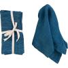 imageCreative CoOp 18 Inches Square Stonewashed Linen Dinner Kitchen Use Navy Color Set of 4 Napkin Blue
