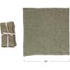 imageCreative CoOp 18 Inches Square Stonewashed Linen Dinner Kitchen Use Olive Color Set of 4 Napkin Green