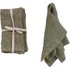 imageCreative CoOp 18 Inches Square Stonewashed Linen Dinner Kitchen Use Olive Color Set of 4 Napkin Green