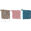 imageCreative CoOp 8 Inches Square Woven Cotton Crocheted Cooking Multicolor Set of 3 Pot Holders