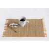 imageCreative CoOp Bamboo Stripes and Fringe Set of 14 Placemats 18quot L x 14quot W x 0quot H Natural ampamp MustardNatural  Mustard