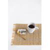 imageCreative CoOp Bamboo Stripes and Fringe Set of 14 Placemats 18quot L x 14quot W x 0quot H Natural ampamp MustardNatural  Mustard