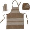imageCreative CoOp Cotton Child Chef Hat and Oven Mitt Set of 3 Pieces Beige and Grey Apron Standard Green