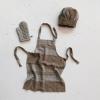 imageCreative CoOp Cotton Child Chef Hat and Oven Mitt Set of 3 Pieces Beige and Grey Apron Standard Green