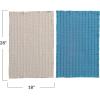 imageCreative CoOp Cotton Dobby Tea Towels Natural and Blue Set of 2