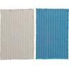 imageCreative CoOp Cotton Dobby Tea Towels Natural and Blue Set of 2