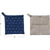 imageCreative CoOp HandEmbroidered Cotton Slub Pot Holder Blue and Grey Set of 2