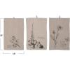 imageCreative CoOp Large Linen Blend Decorative Nature and Text Prints and Loops for Kitchen Cream Set of 3 Tea Towels