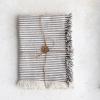 imageCreative CoOp Large Woven Cotton Stripes and Fringe Design for Kitchen Natural and Black Set of 2 Tea Towel