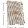 imageCreative CoOp Large Woven Cotton Stripes and Fringe Design for Kitchen Natural and Black Set of 2 Tea Towel
