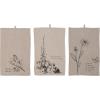 imageCreative CoOp Large Linen Blend Decorative Nature and Text Prints and Loops for Kitchen Cream Set of 3 Tea Towels