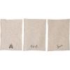 imageCreative CoOp Linen and Cotton Slub Embroidered Set of 3 Tea Towels 27quot L x 20quot W x 0quot H Cream