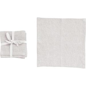 imageCreative CoOp 10 Inches Square Stonewashed Linen Cocktail Party and Kitchen Use Ivory Color Set of 4 Napkin