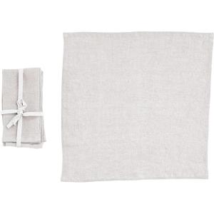 imageCreative CoOp 18 Inches Square Stonewashed Linen Dinner Kitchen Use Ivory Color Set of 4 Napkin