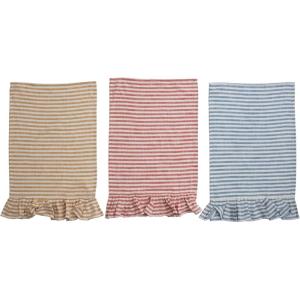 imageCreative CoOp Cotton Striped Ruffle 3 Colors Tea Towels 28quot L x 18quot W x 0quot H Multicolor