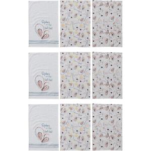 imageCreative CoOp Cotton and Linen Oyster Tea Towels Multicolor Set of 3