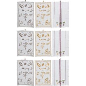 imageCreative CoOp Garden Bounty Cotton and Linen Tea Towel Collection Multicolor Set of 3