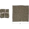 imageCreative CoOp 10 Inches Square Stonewashed Linen Cocktail Party and Kitchen Use Olive Color Set of 4 Napkin Green
