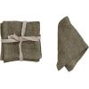imageCreative CoOp 10 Inches Square Stonewashed Linen Cocktail Party and Kitchen Use Olive Color Set of 4 Napkin Green
