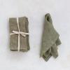 imageCreative CoOp 10 Inches Square Stonewashed Linen Cocktail Party and Kitchen Use Olive Color Set of 4 Napkin Green