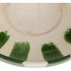 imageCreative CoOp 1025 Inches Round HandPainted Stoneware Footed Stripes and Reactive Glaze Green White and Brown Bowl Multi