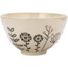 imageCreative CoOp 125 Inches HandPainted Stoneware Serving Embossed Flowers Cream and Black Bowl