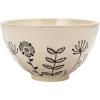 imageCreative CoOp 125 Inches HandPainted Stoneware Serving Embossed Flowers Cream and Black Bowl