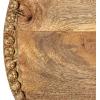 imageCreative CoOp 16 Inches HandCarved Mango Wood Beads Natural and Gold Finish Tray