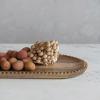 imageCreative CoOp 16 Inches HandCarved Mango Wood Beads Natural and Gold Finish Tray
