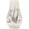 imageCreative CoOp 65 Inches 2Quart Stoneware Flower Design White and Charcoal Pitcher