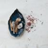 imageCreative CoOp Azure Leaf Stoneware Plate Blue