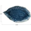 imageCreative CoOp Azure Leaf Stoneware Plate Blue