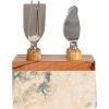 imageCreative CoOp Black Marble Cheese Server Set with Mango Wood Stand Set of 4 Small