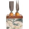 imageCreative CoOp Black Marble Cheese Server Set with Mango Wood Stand Set of 4 Small