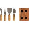 imageCreative CoOp Black Marble Cheese Server Set with Mango Wood Stand Set of 4 Small