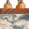 imageCreative CoOp Black Marble Cheese Server Set with Mango Wood Stand Set of 4 Small