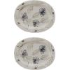 imageCreative CoOp Blossoming Meadow Stoneware Platter Multicolor Set of 2