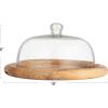 imageCreative CoOp Clear and Natural Round Glass Cloche with Mango Wood Base Large