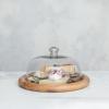 imageCreative CoOp Clear and Natural Round Glass Cloche with Mango Wood Base Large