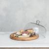 imageCreative CoOp Clear and Natural Round Glass Cloche with Mango Wood Base Large