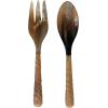 imageCreative CoOp Natural 2Piece Carved Horn Salad Server Set Medium