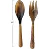 imageCreative CoOp Natural 2Piece Carved Horn Salad Server Set Medium