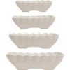 imageCreative CoOp Square Stoneware Serving Scalloped Edge in Various Sizes Matte White Set of 4 Dish 134quot Square 214quot Square 234quot Square