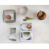 imageCreative CoOp Square Stoneware Serving Scalloped Edge in Various Sizes Matte White Set of 4 Dish 134quot Square 214quot Square 234quot Square