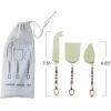 imageCreative CoOp Stripe Stainless Steel Cheese Server Set Set of 3 Small Gold and Multicolor