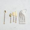 imageCreative CoOp Stripe Stainless Steel Cheese Server Set Set of 3 Small Gold and Multicolor