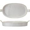 imageCreative CoOp White Long Stoneware Dish with Reactive Glaze LargeBaker